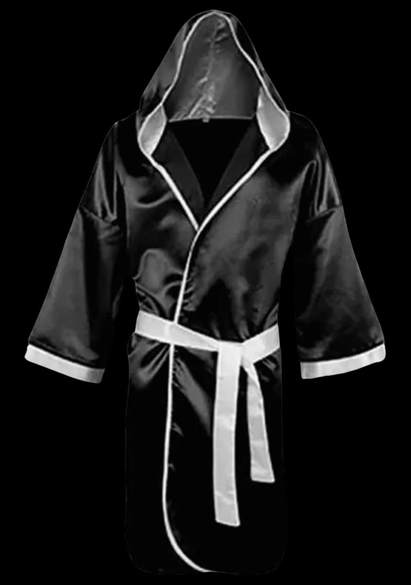 Satin Ring Robe — Black & White