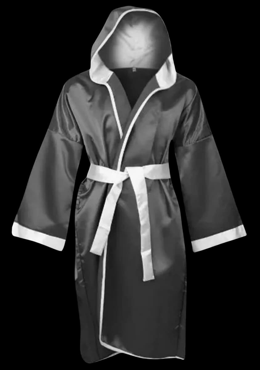 Satin Ring Robe — Charcoal